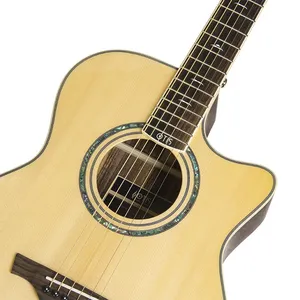 OTIS Acoustic Guitars Factory Supply 40 Inch GB Body Shape Cut Away Spruce Solid Guitar thumbnail-5