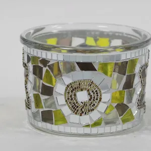 Mosaic Jar Glass Vase Glass Container Jar thumbnail-4