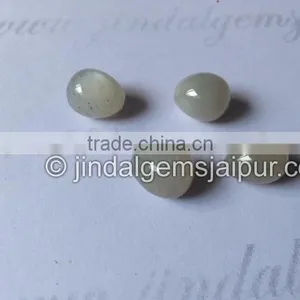 Wholesale Loose Gemstone Grey Moonstone Smooth Half Drill Drops thumbnail-1