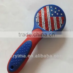 Hot ! Great Grip Mane & Tail Brush With Bling Crystal thumbnail-1