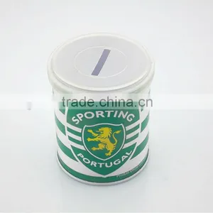Dongguan Factory Directly Make Round Tin Coin Bank Box With Clear Window thumbnail-1