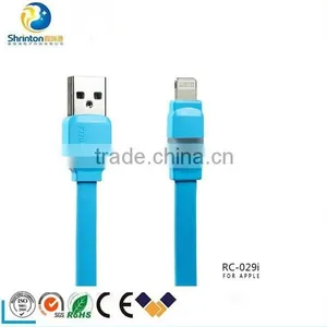 1M Length Remax Flat Cable With Led Light Usb Data Charge Cable thumbnail-3