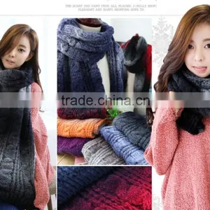 2014 Winter Latest Fashion Warm Unisex Man Women Fitted Space Dye Long Knit Scarf thumbnail-4