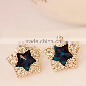Rhinestone Star Post Earrings Glitter Star Earrings Star Sparkle Earrings thumbnail-1