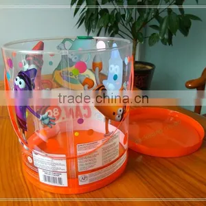 Custom Printed and Made Clear PET Water Proof Color Pencil Packaging Plastic Round Bucket Quality Choice thumbnail-2