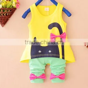 2016 Short Sleeve Baby Clothes Birthday Girl Clothing Sets 1years Kids Outfits Infant Summer Shirts Sets Quality Choice thumbnail-2