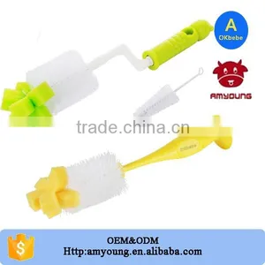 360 Degrees Celsius Rotation Sponge Water Feeding Bottle Cleaning Brush thumbnail-1