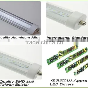 LED TUBE 8ft 2.4m 45W Single Pin FA8 or R17D Replace Existing Fluorescent Fixture Milky Clear Cover Quality Choice thumbnail-2