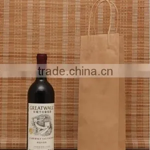 High Quality Single Bottle Kraft Paper Wine Bag By Credible Factory thumbnail-1
