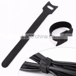 Black Adjustable ONE-WRAP Cable Ties Wire Cord Straps Reusable Hook Loop thumbnail-3