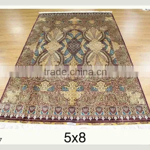 Carpet Silk Runner Carpet Handmade Persian Silk Rug Persian Handmade Silk Carpets for Home Hotel Villa thumbnail-1