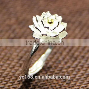 Fashion Jewelry Type 925 Sterling Silver Coral Flower Wedding Rings Wholesale Korea Jewelry thumbnail-1