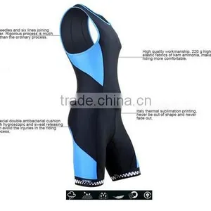 2015 Santic Triathlon Skinsuit Men Singlet Skin Cycling Tri Suit Clothing Blue thumbnail-5