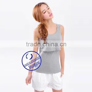 100 Cotton Plain Maternity & Breastfeeding Tank Top thumbnail-3