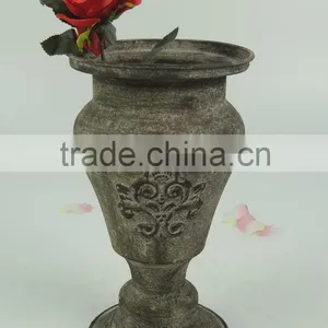 Handmade French Old Style Decorative Outdoor Metal Vase thumbnail-1