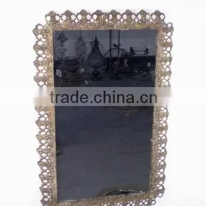 Shabby French Antique Metal Frame Decorative Wall Mirror thumbnail-1