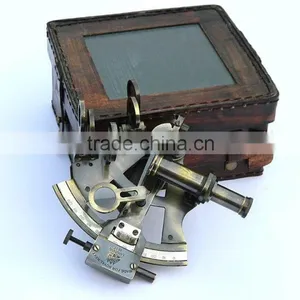 ANTIQUE NAUTICAL BRASS SEXTANT - PROMOTIONAL VINTAGE GIFT SEXTANT WITH BOX 1025 thumbnail-1