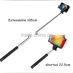 Extendable Wired Self Selfie Stick Handheld Monopod+Clip Holder Camera Remote Controller for IPhone Samsung thumbnail-2