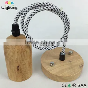 E27 & E26 Energy Saving Wood Pendant Hanging Lamp Cord thumbnail-2