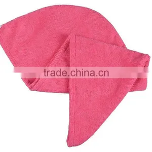 Sinland Microfiber Ultra Absorbent Twist Hair Turban Dry Cap Bath Head Wrap Hair Wrap Cap 9.8inch x 25.6inch Dark Pink thumbnail-1