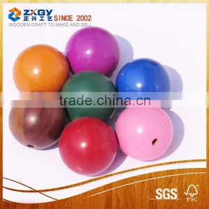 12mm Fashion Eye-catching Wood Round Beads for Jewelry Making DIY thumbnail-1