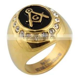NEW Gold Masonic Wedding Rings Wholesale thumbnail-1