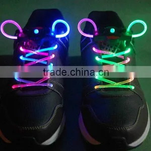 Party Gift LED Lighted Shoelace Holiday Promotional in the Night LED Lighting Optic Fiber Lace thumbnail-1