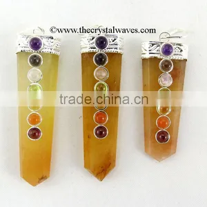 Yellow Aventurine Flat Pencil Chakra Pendant thumbnail-1