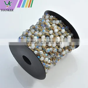 Wholesale Colored Gemstone Beaded Link Chain thumbnail-3