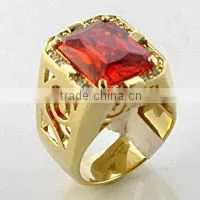 18k Gold Plated 925 Silver Women Ruby Ring thumbnail-1