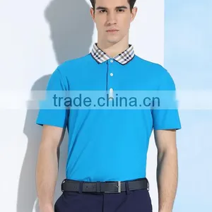 Men's Latest Golf Casual Business Plaid Neck Cotton Short Sleeve POLO Shirt thumbnail-1