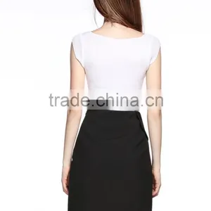 Fashion Korea Boat Neck Women Ladies Knitted Slim T Shirt Sleeveless Blouse Ladies Casual Tops Latest Design thumbnail-4