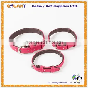 SImple Design Soft Padded Leather Dog Collar,Bling Beaded Wholesale Dog Collar thumbnail-1