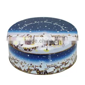 Christmas Cookie Tin Box, Round Tin Can Set for Christmas thumbnail-4
