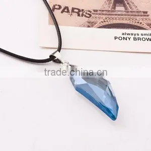 Crystal Wolf Tooth Style Pendant Black Chord Unisex Fashion Necklace Gift thumbnail-6