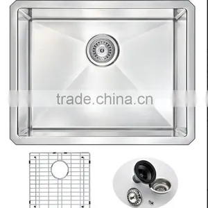 Apartment Size Kitchen Sinks Handmade Stainless Steel Single Bowl Bar Sink thumbnail-1