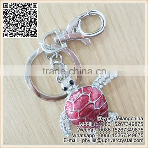 Wholesale Price Promotion Red Crystal Tortoise Keychain To Hold Your Key thumbnail-1