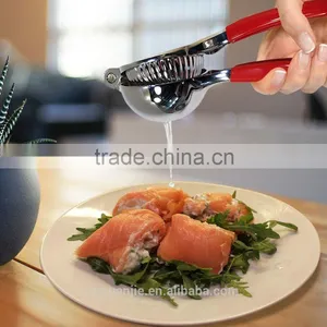 Premium Quality Stainless Steel Lemon Squeezer With Silicone Handles Red Green and Black thumbnail-4