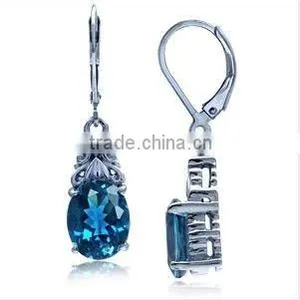 Blue Topaz GP 925 Silver Dangle Earrings thumbnail-1