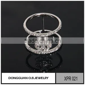 New Designs Clear Zircon Ring Silver Material Pave Setting Luck Jewelry thumbnail-2