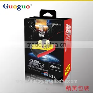 New Products 2016 Exclusive Black/white 2.4A External 3usb Charger Portable Power Bank QC 2.0 10000mah With LED thumbnail-5