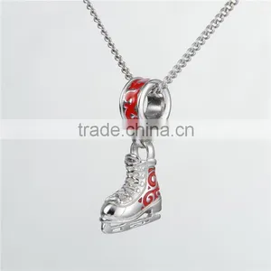 Custom Silver Beads Skate Shoe Charms Jewelry Wholesale thumbnail-2