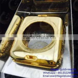 Real 24ct Gold Plated Diamonds Housing Special Edition for Apple Watch Gold Crystal Housing thumbnail-6