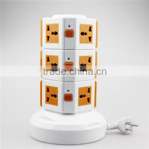 ME-S3 Three Layers Overload Protection Power Extension Tower of Vertical Rotary Socket With One Meter Power Line and Four USB thumbnail-2