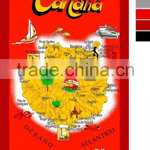 100% Cotton 21 s *21s Reactive Printed Map Design Beach Towel for Wholesale thumbnail-1