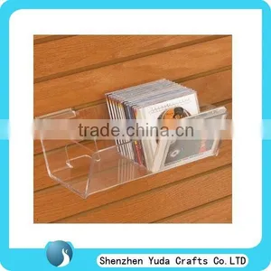Clear Slatwall CD Storage Box, Acrylic Showing Organizer for Books Tapes Display thumbnail-1