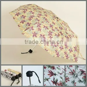 13F005:21"x8 Ribs 3fold Aluminum Supermini Umbrella With Printing thumbnail-1