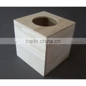 China Suppliers FSC&SA8000 Solid Raw Wood Wooden Tissue Box for Wholesale thumbnail-2
