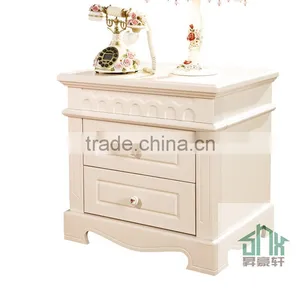 White Antique Bedroom Furniture HA-907# Bedside Table Cheap Narrow Bedside Table Night Table thumbnail-1