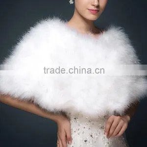 2016 New Style Fashion Real Wedding Turkey Feather Shawl thumbnail-1